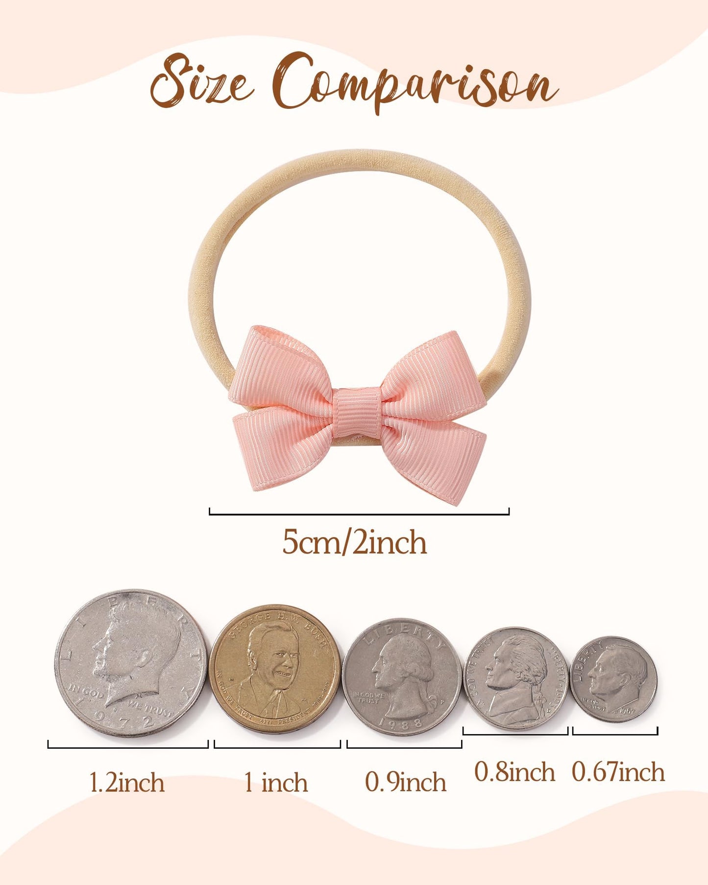 Doboi 30Pcs Baby Girls Headbands Hair Bows Nylon Grosgrain Ribbon Hairbands Solid Color Handmade Hair Accessories For Newborn In