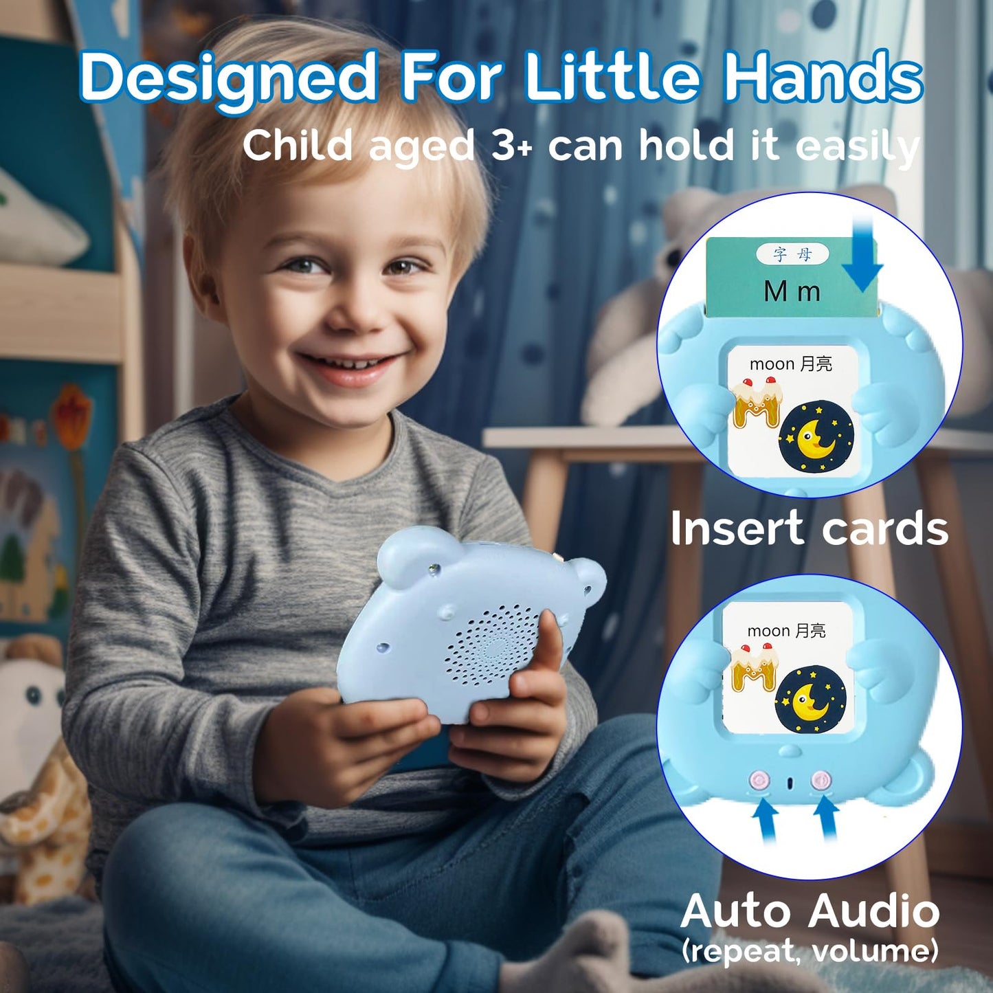 KILOGOGRAPH Bilingual English Flash Cards - Mandarin Talking Flash Cards, 510 Sight Words 31 Themes, Pocket Speech for Toddlers