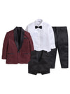 Jeetethnics Boys Red Coat Suit Set With Waistcoat Shirt And Trousers (9107Ahv)