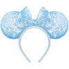 Seamoy Minnie Ears Headband,Sequin Mouse Ears Headband With Bow Hairs Accessories For Girls Women Adult Kids Birthday Party (Pol