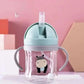 Baby Sippy Cup with Straw and Dual Handles, Cartoon Animal Print,pack of 1