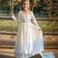 Lzh Little Girls Dress Princess Fancy Halloween Cosplay Costume Outfits Pants Long Sleeve Dress Up+Accessories Light Blue