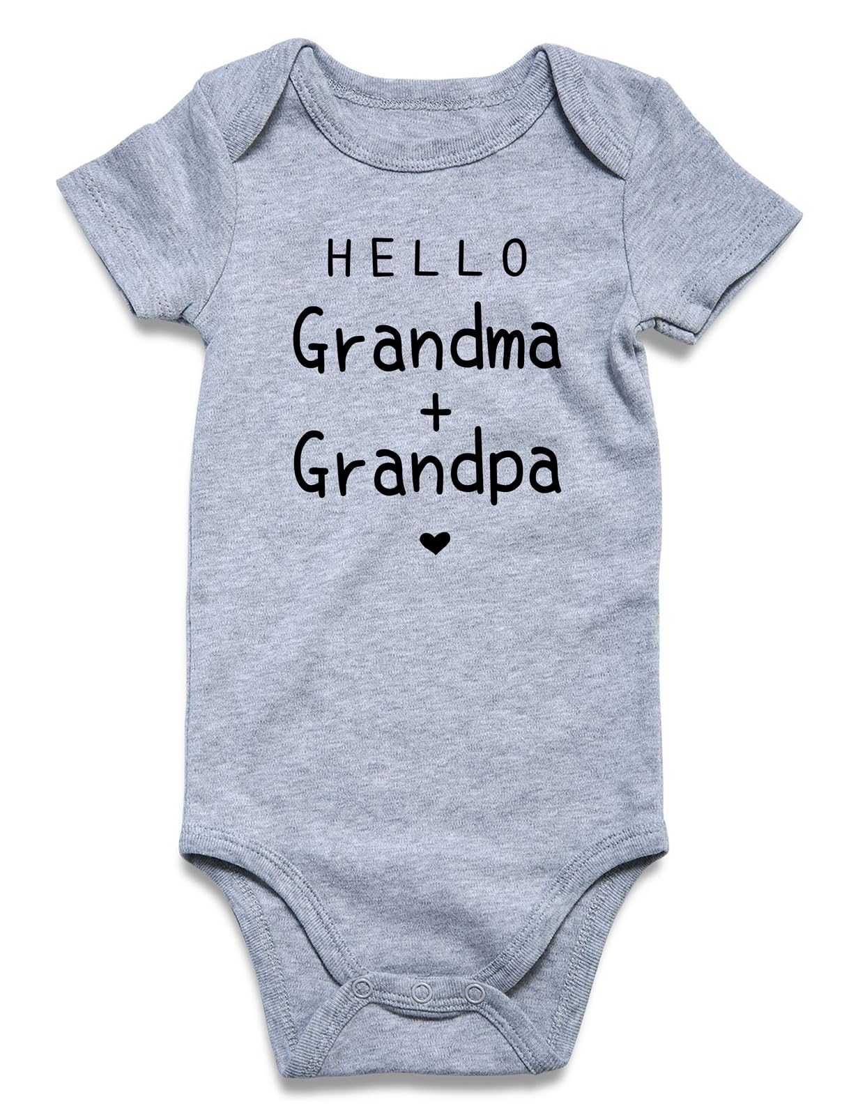 Funnycokid Infant Baby Boys Girls Hello Grandma Grandpa Grey Bodysuit – Cutebaby WBBAPB0DPY9RXVG