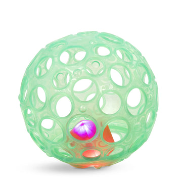 B. toys- B. baby- Sensory LightUp Baby Rattle- Textured Ball with Holes - Glowing Lights & Rattle - Infants, Babies - Grab n Glo