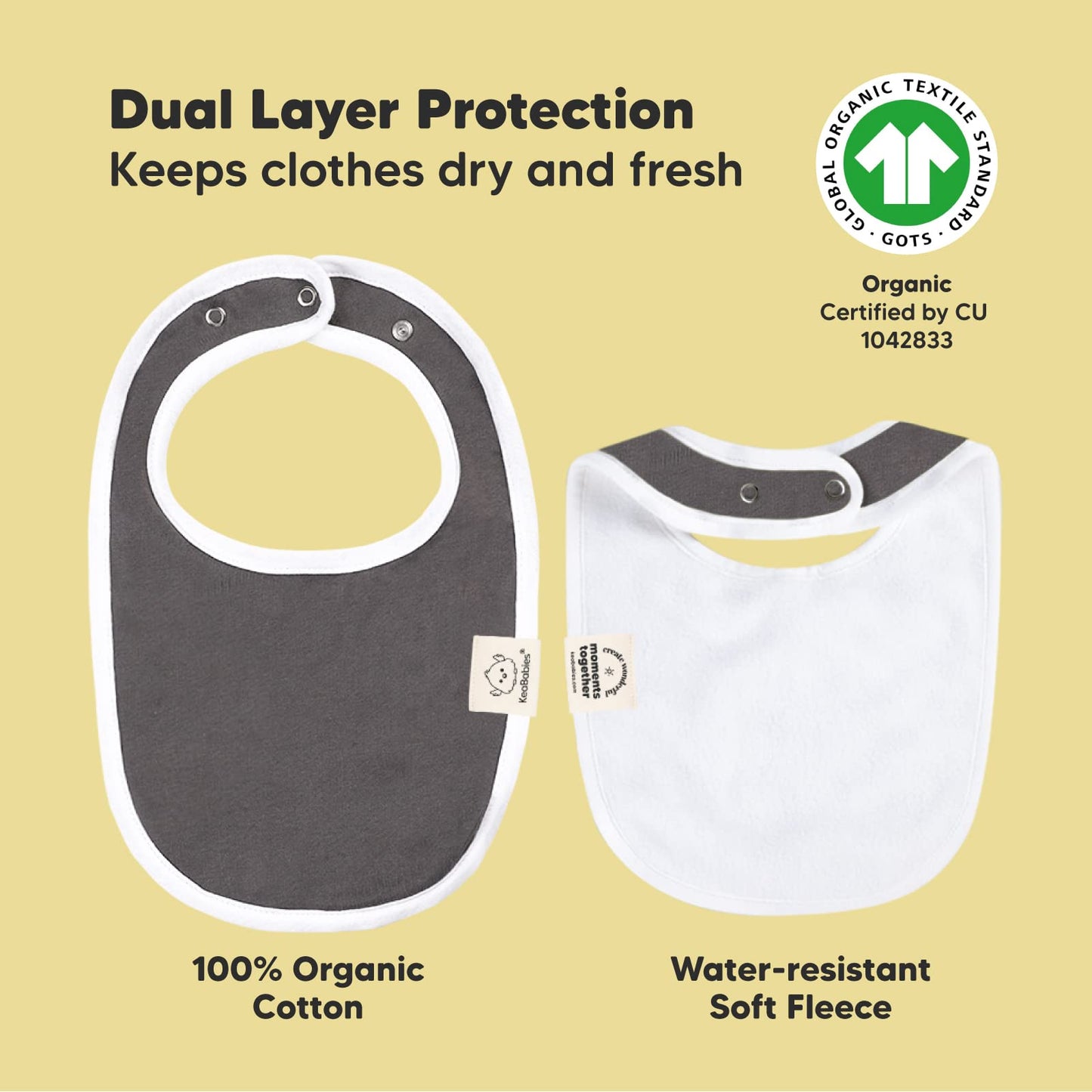 8-Pack Organic Baby Bibs For Boys, Girls - Soft Cotton Drooling And Teething Bibs For Baby Girl & Boy, Extra Absorbent, Easy To