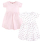 Hudson Baby Baby Girls Cotton Dresses, Tiny Pink Flower, 6-9 Months
