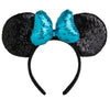 Chuangqi 1Pcs Mouse Ears Shiny Headband With 3D Bow, Double-Sided Sequin Hair Band For Birthday Party Or Amusement Park (3D Ligh