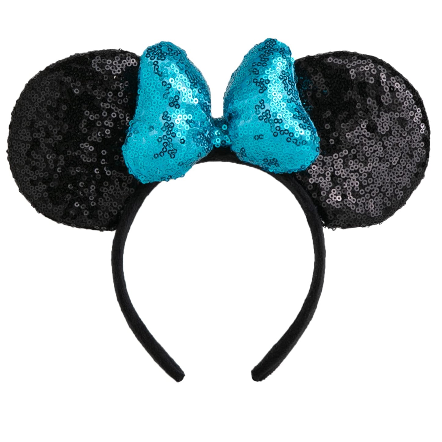 Chuangqi 1Pcs Mouse Ears Shiny Headband With 3D Bow, Double-Sided Sequin Hair Band For Birthday Party Or Amusement Park (3D Ligh