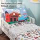 Everyday Kids 4 Piece Toddler Bedding Set -Choo Choo Train- Includes Comforter, Flat Sheet, Fitted Sheet And Reversible Pillowca