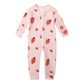 Owlivia Organic Cotton Baby Boy Girl 2-Pack Zip Up Sleep N Play, Footless, Long Sleeve(3-6 Months, Pink Strawberry&White)