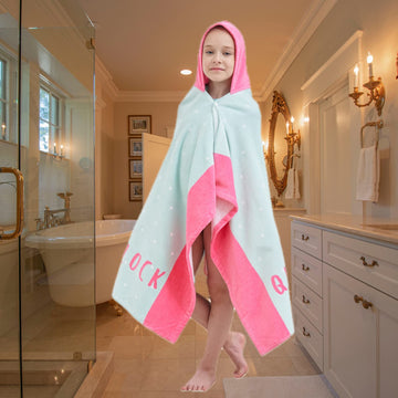 Bavilk Kids Hooded Bath Beach Towel Girls Boys Swim Pool Cover Up Super Absorbent Cute Cartoon Animal Full Vitality (Crown Flami