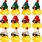 Chivao 12 Pcs Mini Rubber Ducks with Sunglasses/ Glasses and Hats/ Necklace, Cruise Rubber Ducks in Bulk Valentine Gift Small Ba
