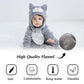 Tonwhar Unisex Baby Animal Halloween Costume Kid'S And Toddler'S Autumn Winter Outfits Jumpsuit(1-3 Months,Gray Cat)
