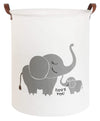Clocor Collapsible Round Storage Bin/Large Storage Basket/Clothes Laundry Hamper/Toy Storage Bin (Love Elephant)