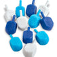 Zion Judaica Hanukkah Dreidels Multi Blue, White Medium Size Dridels Bulk Plastic Drydlech Hebrew Letters And English Transliter