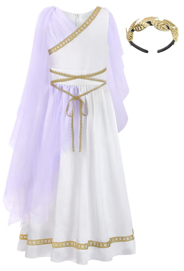 Relibeauty Kids Greek Goddess Gostume Girls With Headband,9-11/150