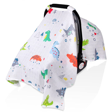 Muslin Baby Carseat Canopy for Girls Boys, Metplus Lightweight Infant Car Seat Cover, Breathable Carrier/Stroller Covers Fit Sum