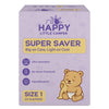 Happy Little Camper Super Saver Diapers, Size 1, 25 Count | Budget-Friendly Disposable Baby Diapers for Sensitive Skin | Hypoall