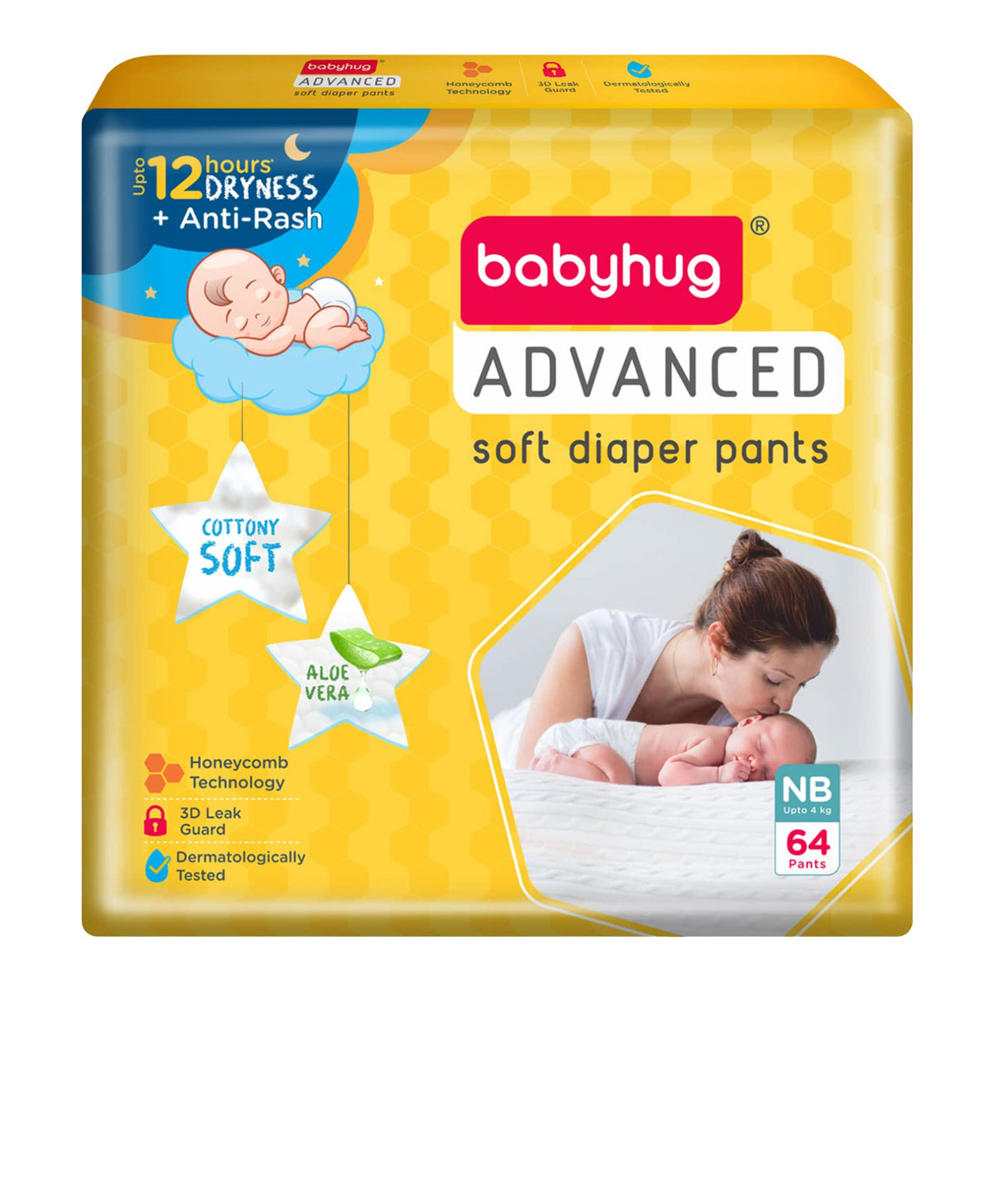 Babyhug Advanced Pant Style Infant Diaper For New Born Nb 64 Pcs