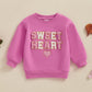 Zyhwshine Toddler Baby Girl Valentines Day Outfit Letter Embroidery Sweatshirt Crewneck Pullover Long Sleeve Sweater Clothes (Sw