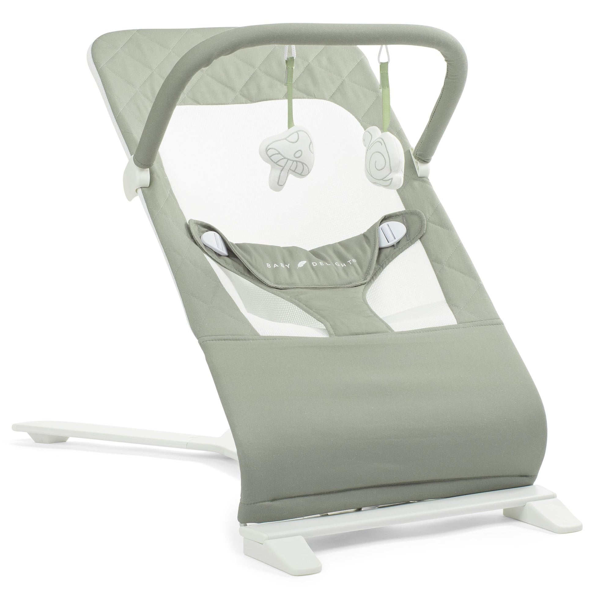 Baby Delight Alpine Deluxe Portable Baby Bouncer | Infant | 0-6 Months | 100% GOTS Certified Organic Cotton Fabric | Organic Sag