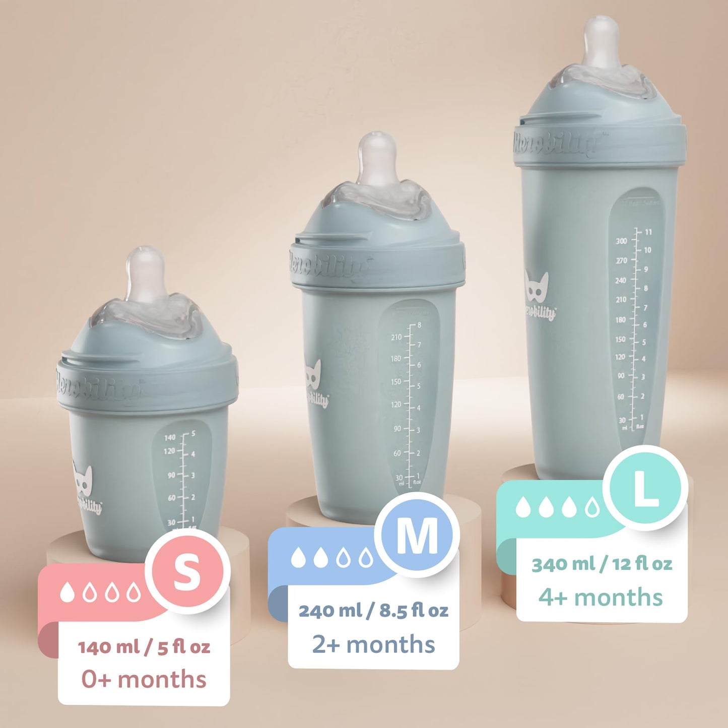 Wonder Woman Dc Comics - Herobility Double Anti-Colic Baby Bottles - 12 Fl Oz/340Ml - 3-Pack