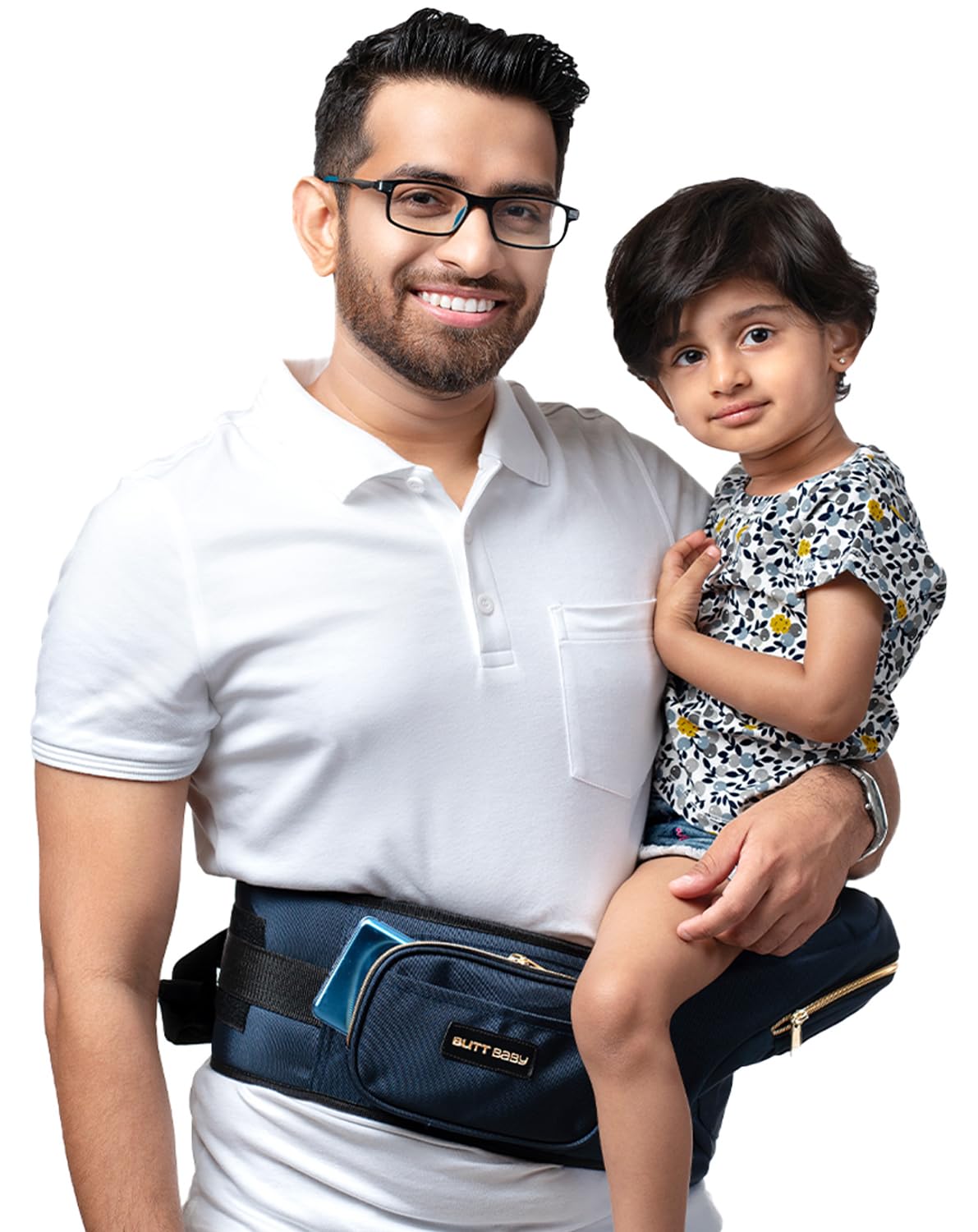 Butt Baby Carriers Navy With Hip Seat, InBuilt Mini Diaper Bag To Sling Carry Bag With Great Lumbar With Double Lock Safety, 6
