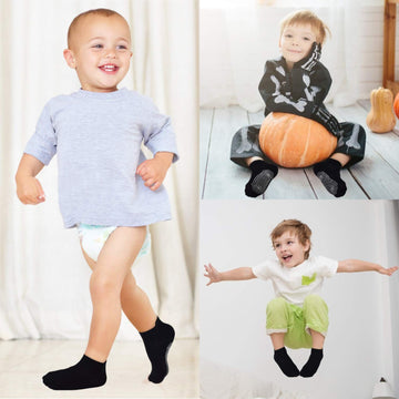 Non Slip Kids Ankle Socks, Toddler Kids Low Cut Socks For Boys Girls(3-5Years Old), 12 Pairs Kids Anti Skid Sticky Ankle Socks