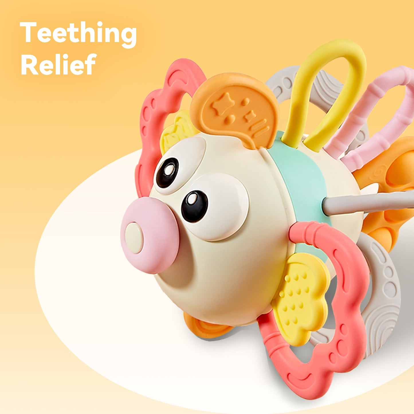 iPlay, iLearn Baby Toy 6-12 Month, Infant Fish Teething Sensory Toy, Toddler Busy Key Activity Fidget Toys, Montessori Learning