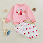 Yingisfitm Toddler Girl Valentines Day Outfit Letter Sweatshirt Love Heart Tutu Skirts Sets Little Girl Valentine Clothes (Pink,
