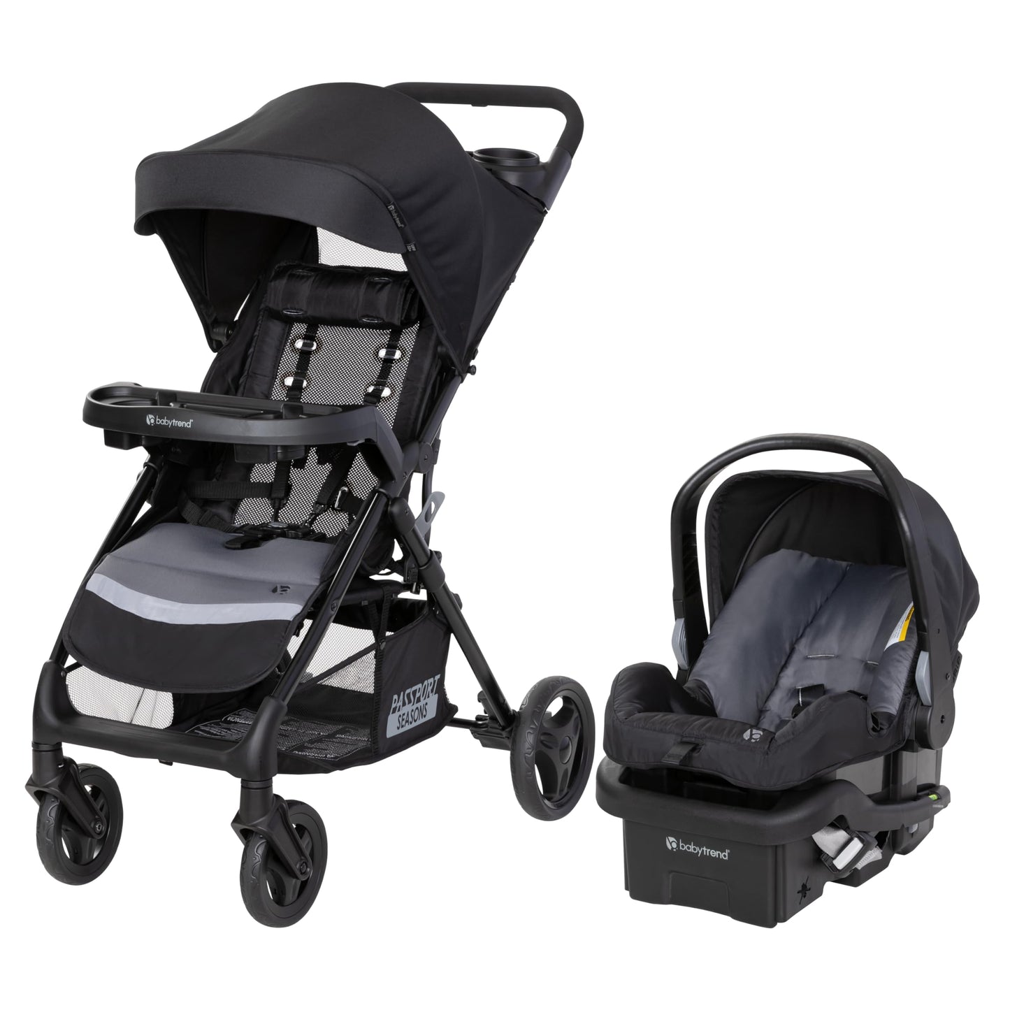 Baby Trend Passport Seasons Travel System with EZ-Lift Infant Car Seat, Journey Black