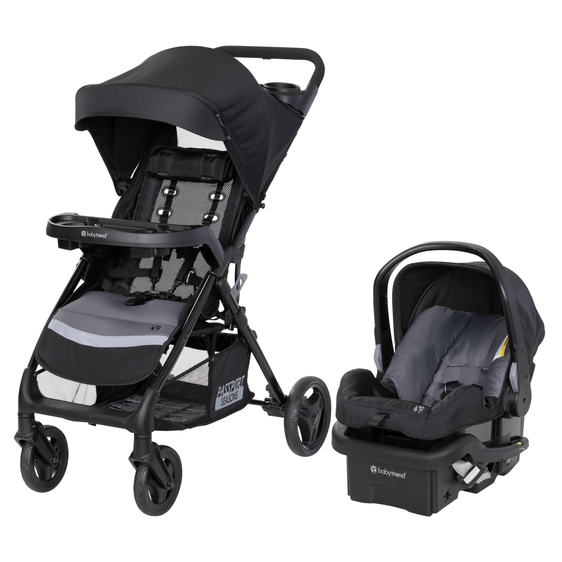 Baby Trend Passport Seasons Travel System with EZ-Lift Infant Car Seat, Journey Black
