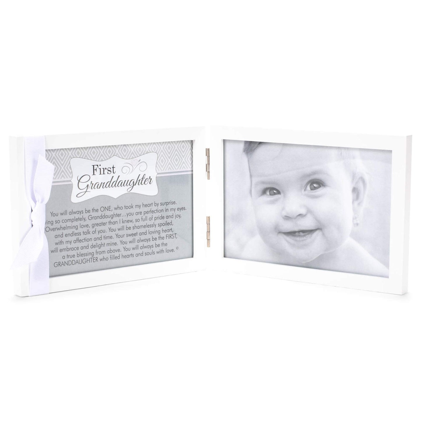 The Grandparent Gift Company- 4 X 6 Double Hinged Table Or Shelf Frame-First Granddaughter    - Baby Reveal Or Baby Shower