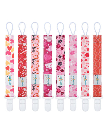 Babygoal Heart Pacifier Clips, 8 Pack Binky Paci Holder Clips For Baby Boys And Girls Fits For Most Pacifier, Binkie Styles & Ba