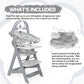 Wooden High Chair With Baby Bouncer - Convertible Baby Highchair With Tray - Adjustable High Chair For Babies/Toddlers/6 Months