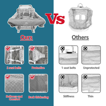 Babyezz Shopping Cart Cover For Baby Boy Or Girl, Soft Velvet Cart Cover For Babies, 2 In 1 Cotton High Chair Cover, Portable An