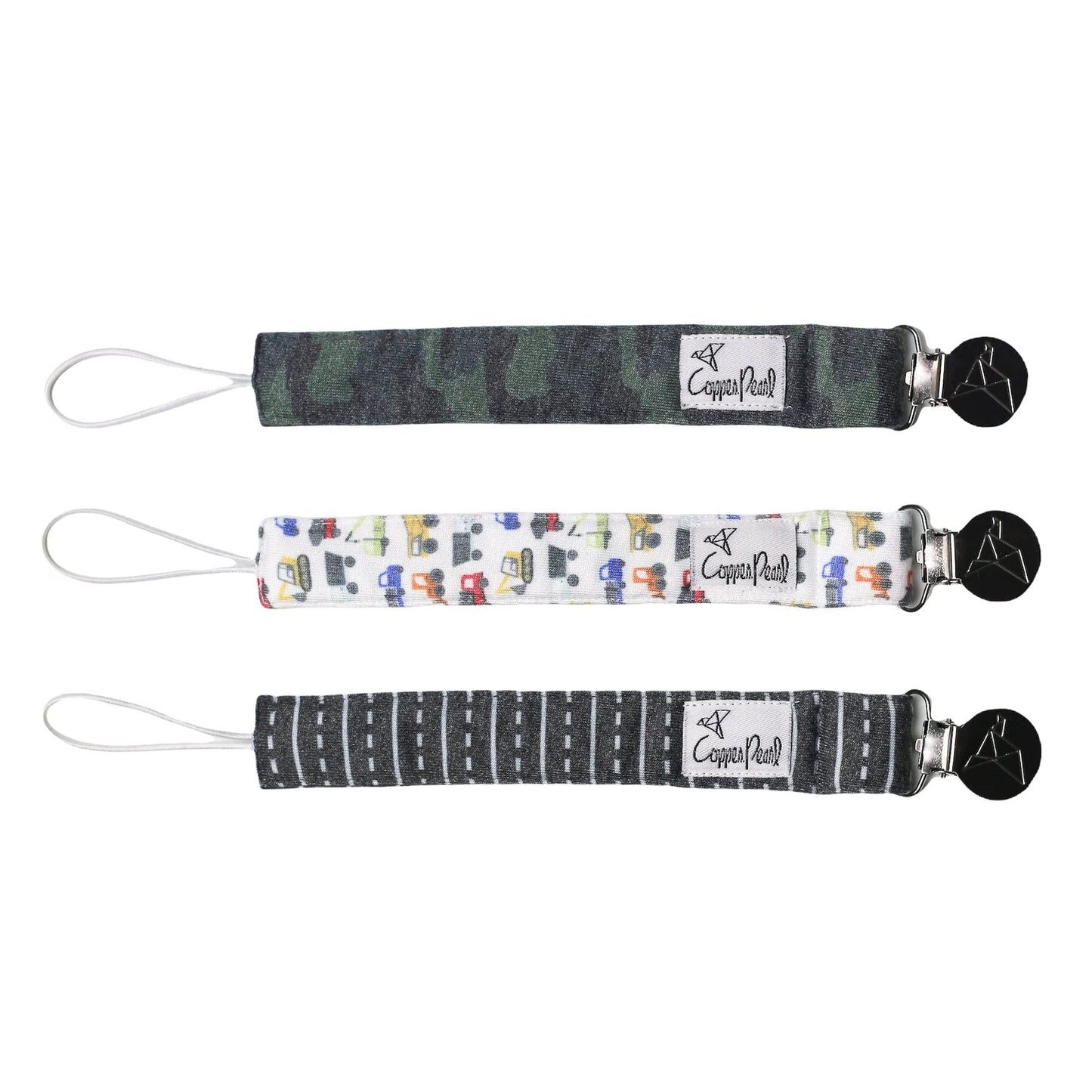 Copper Pearl Pacifier Clip 3-Pack: Premium Knit Binky Clips For Baby Girls And Boys - Stylish Stainless Steel Pacifier Holder Cl
