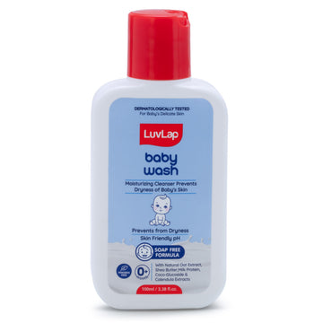 Luvlap Baby Wash-100Ml, With Milk Protein, Oatmeal, Shea Butter And Vitamin E, Soap Free,Baby Wash For Baby Bath, Ph Balanced & 
