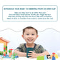 Joyit Silicone Toddler Open Cup With Straw, Silicone Open Mouth Cup For Baby 6 Oz, Baby Training Cup (Hamburger-Ocean Blue)