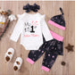 Aslaylme Baby Girl New Year Outfit Newborn 1St New Year Clothes First New Year Bodysuit (White-Long,3-6 Months)