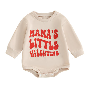 Fiomva Baby Girl Valentines Day Outfit Newborn Bubble Romper Toddler Oversized Sweatshirt Infant Cute T Shirt Clothes (N Mama'S