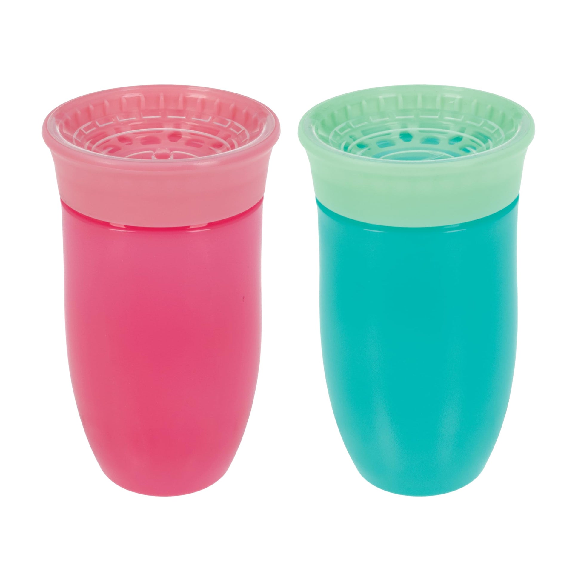 Nuby Wonder Cup - Spill-Proof Toddler Sippy Cups - (2 Pack) 10 oz - Sip from All Sides - Leak Resistant - Spoutless Transition C
