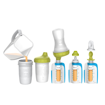Kiinde Foodii Baby Food Maker System For Homemade Squeeze Pouches With Reusable Spouts, Spoons, Food Storage Pouch Starter Kit F