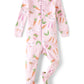 The Childrens Place,Long Sleeve 100% Cotton Zip-front One Piece Footed Pajama,Baby-Girls,Cameo,9-12 Months