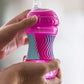 Nuby No Spill Sili Bands 10Oz Soft Spout Cup With Textured Easy Grip Silicone Band - Pink