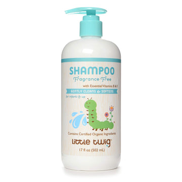 Little Twig Fragrance-Free Shampoo, Hair Shampoo With Natural Plant Derived Formula, Vegan, Gluten-Free, Perfect For Newborns, 1