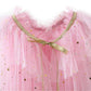 Little Girl Cape Cloak Dresses Coat Matching Princess Wedding Birthday Party Halloween Star Sequins Summer Cape Cloaks Costumes