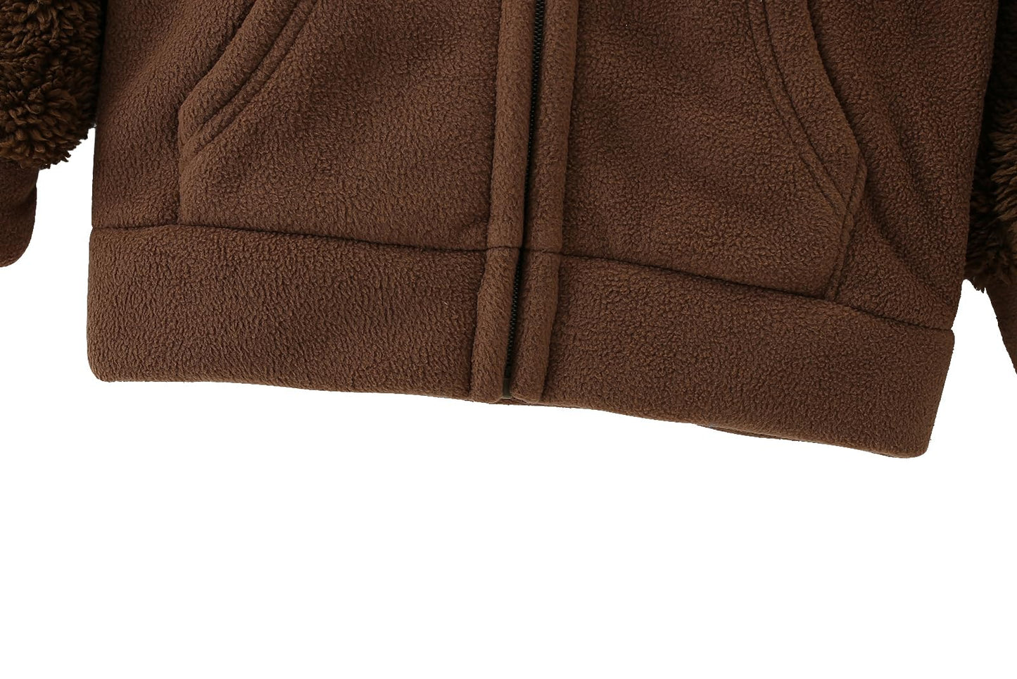 Amiyan Bear Ears Shape Fleece Warm Hoodies Clothes Toddler Zip-Up Light Jacket Sweatshirt Outwear For Baby Boys (Coffee, 1-2T)