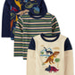The Children'S Place,Baby Boys,And Toddler Long Sleeve Everday Casual Knit Shirt,Dino 3-Pack,4 Years