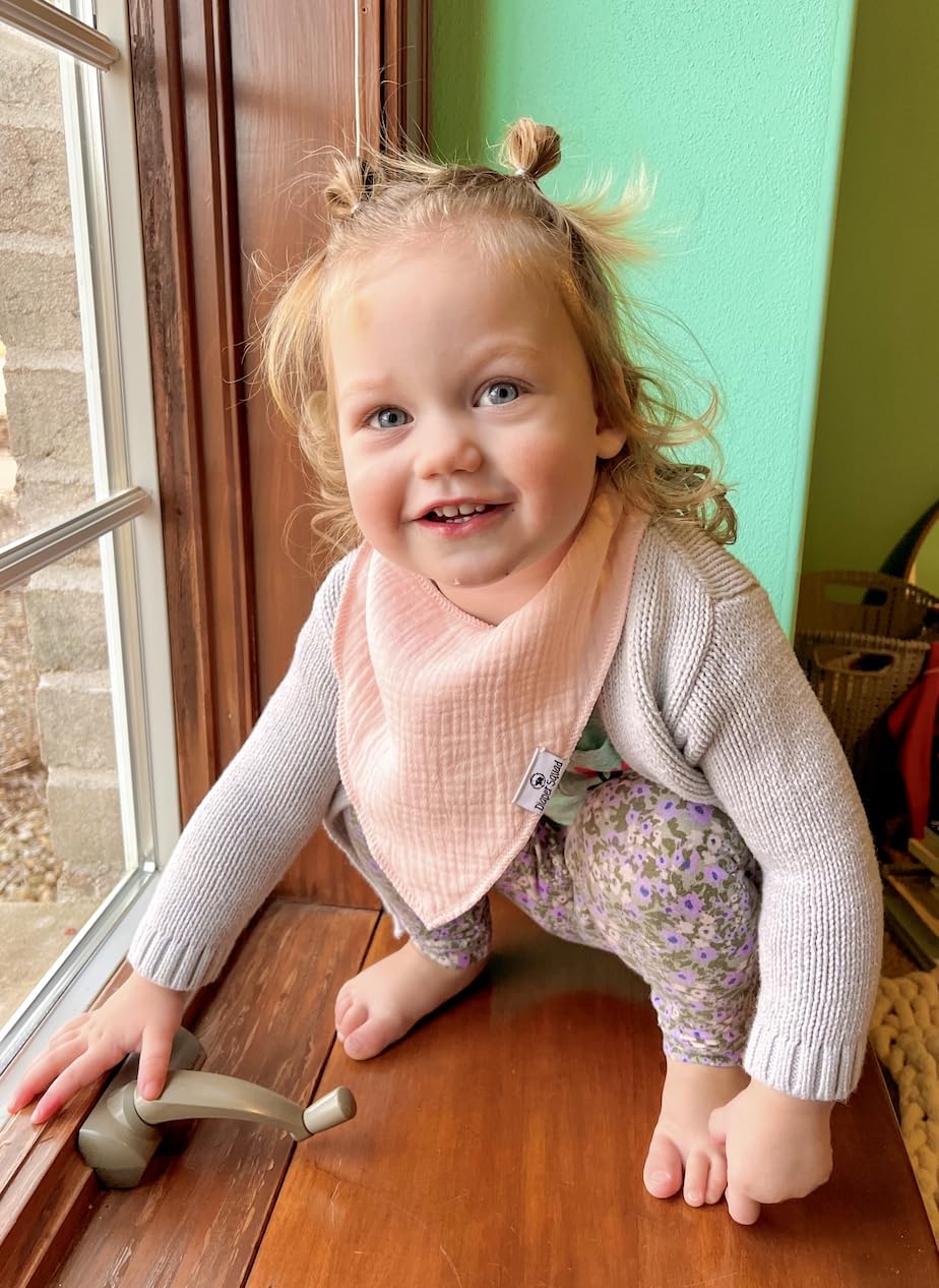 Diapersquad'S 10-Pack Baby Bibs For Drooling And Teething, Bibs For Boys, Baby Girl - Solid Cotton Baby Drool Bibs (Pastel - 100